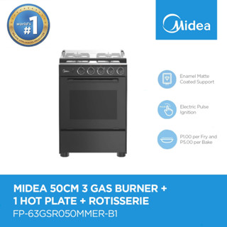 Midea 50cm 3 Gas+1Hotplate Gas Range Black
