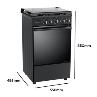 Midea 50cm 3 Gas+1Hotplate Gas Range Black