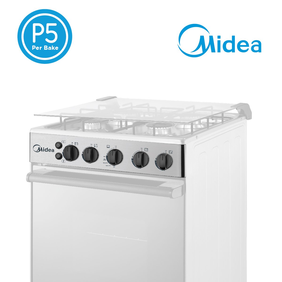 Surprisingly Friendly Midea 50cm Stainless Steel Gas Range (4 Gas Burners)