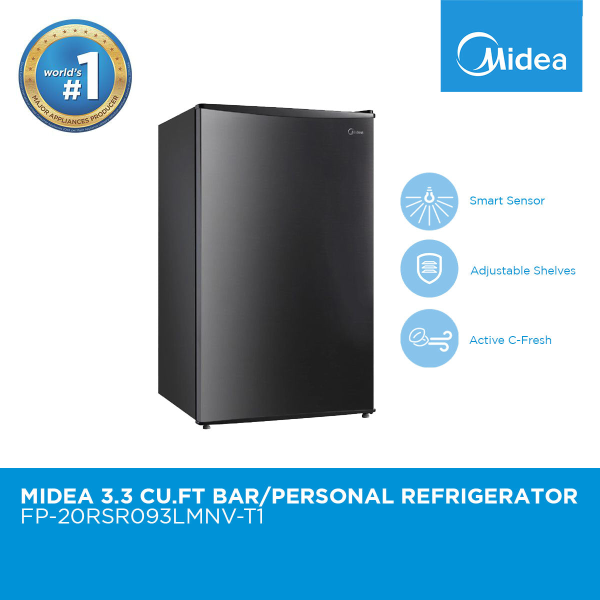 Midea Mini Bar Refrigerator 3.3 cu. ft.