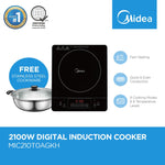 Midea Digital Induction Cooker 2100W Fast Heating Easy Touch Control with Free Stainless-Steel Pot