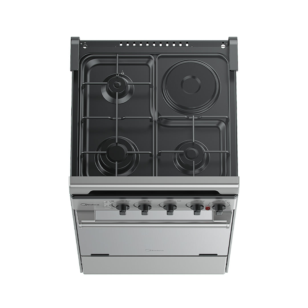 Midea 50cm 3 Gas Burners with 1 Hot Plate Gas Range (Inox Silver)