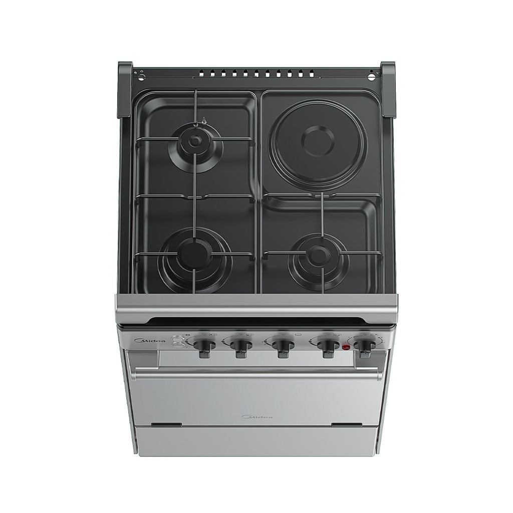 Midea 50cm 3 Gas Burners with 1 Hot Plate Gas Range (Inox Silver)