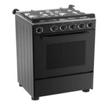 Midea 4-Burner Black Gas Range 60 cm with Pulse Cooktop Ignition and All-Gas Fuel-Type