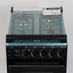 Midea 4-Burner Black Gas Range 60 cm with Pulse Cooktop Ignition and All-Gas Fuel-Type