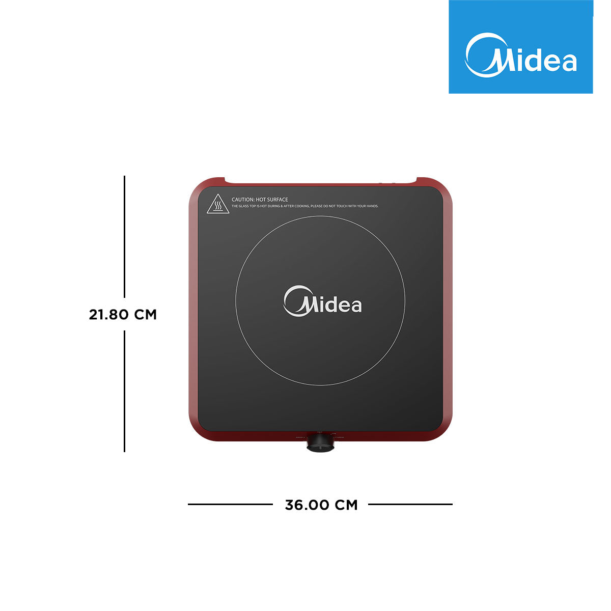 Midea 1600W Induction Cooker (Black/Red) with Free Pot