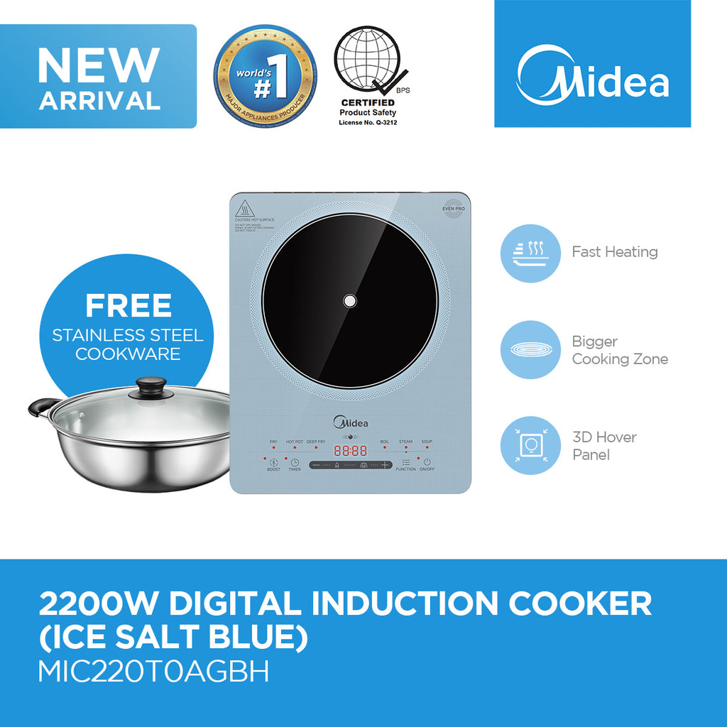 MIDEA 2200W Digital Induction Cooker (Ice Salt Blue)