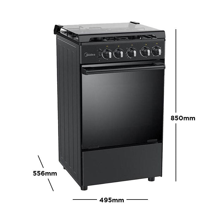 Surprisingly Friendly Midea 50cm Black Gas Range (2 Gas Burners + 2 Hot Plates)
