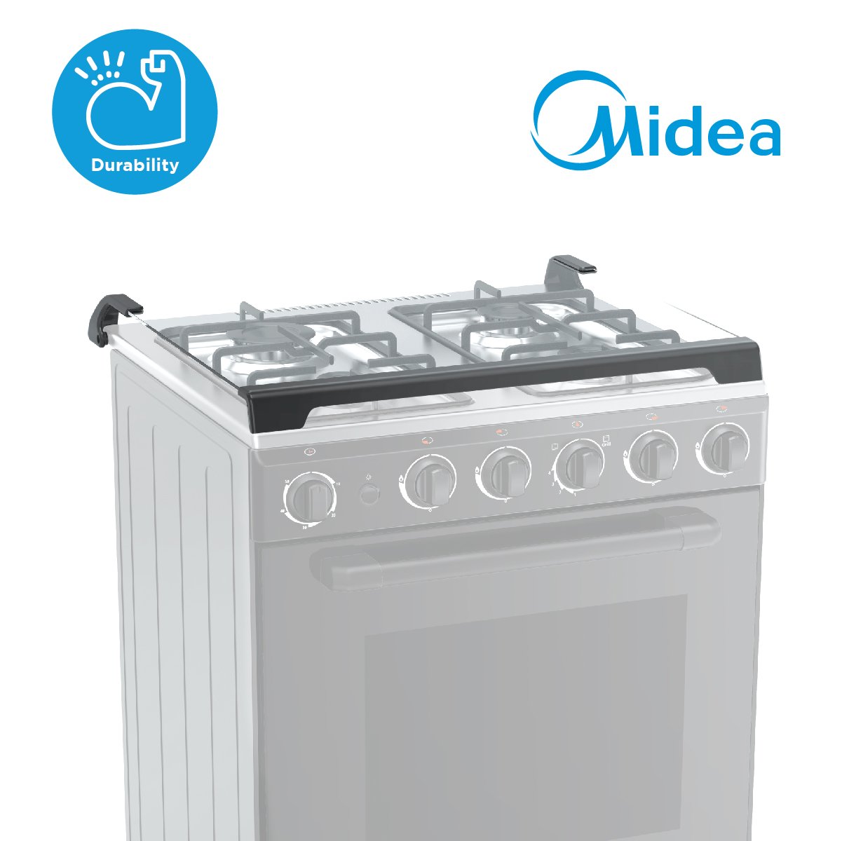 Surprisingly Friendly Midea 60cm Black Gas Range (4 Gas Burners)