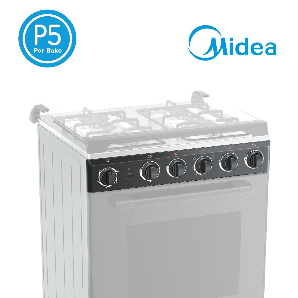 Surprisingly Friendly Midea 60cm Black Gas Range (4 Gas Burners)